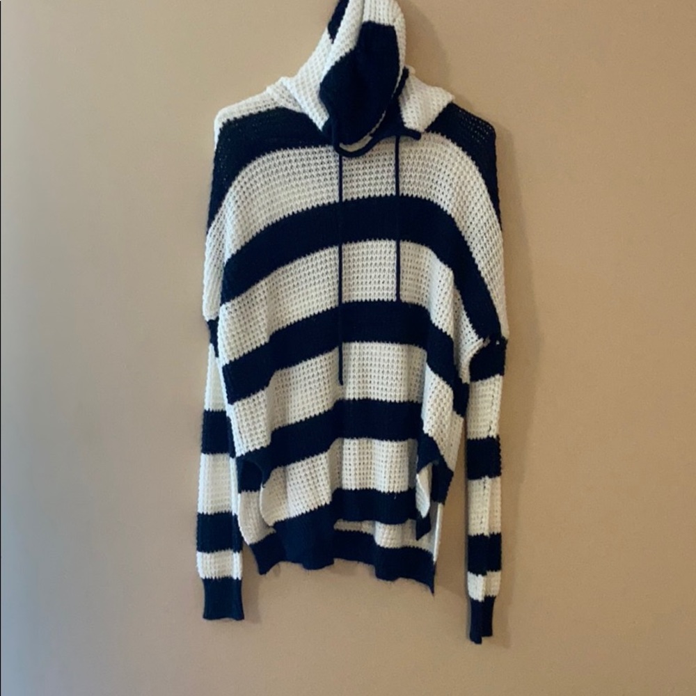 Stripped loose hoodie